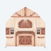 Lofaris Rustic Wooden Farm House Barn Door Arch Backdrop